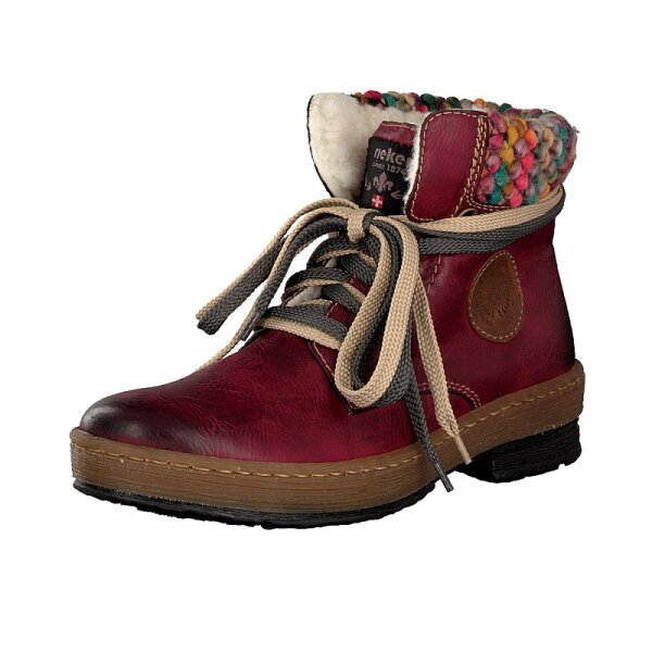 Rieker Damen Schn&uuml;rboot rot