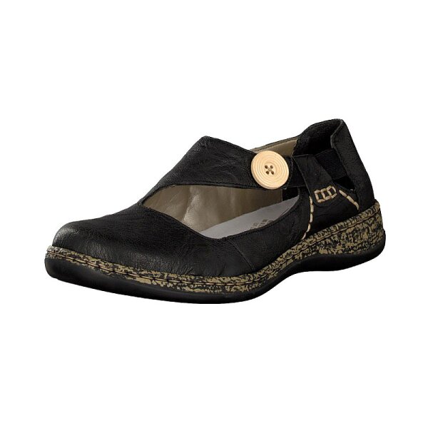 Rieker Damen Slipper schwarz