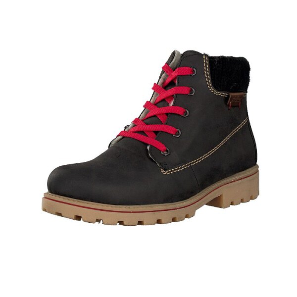 Rieker Damen Schn&uuml;rboot schwarz