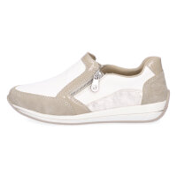 Rieker Damen Leder Slipper weiß beige