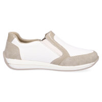 Rieker Damen Leder Slipper weiß beige