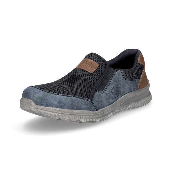 Rieker Herren Slipper blau braun