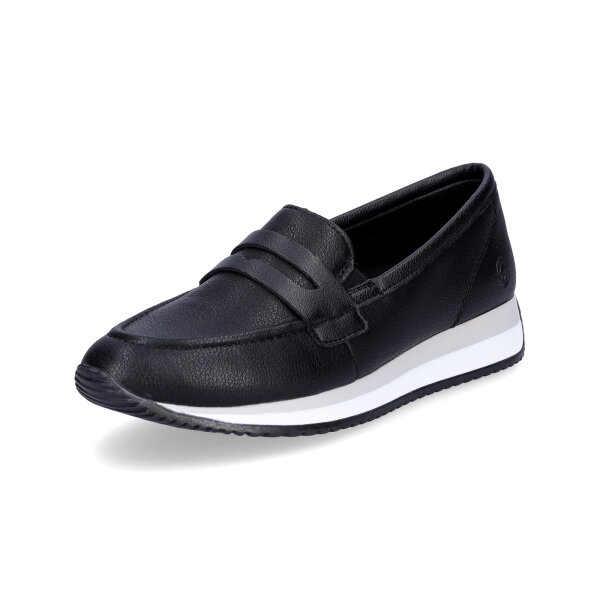 Remonte Damen Leder Slipper schwarz