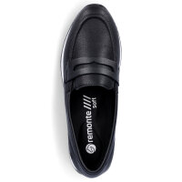 Remonte Damen Leder Slipper schwarz
