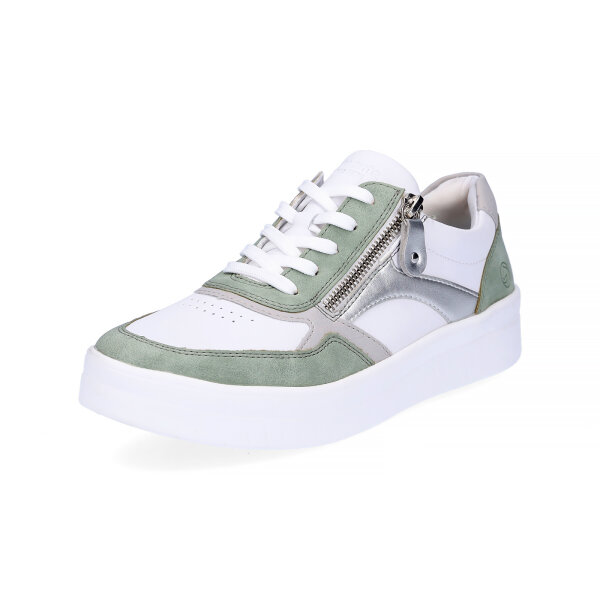 Remonte Damen Leder Sneaker wei&szlig; mintgr&uuml;n