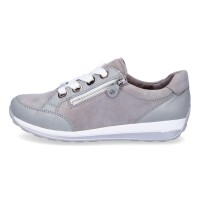Ara Damen Leder Schnürschuh grau metallic