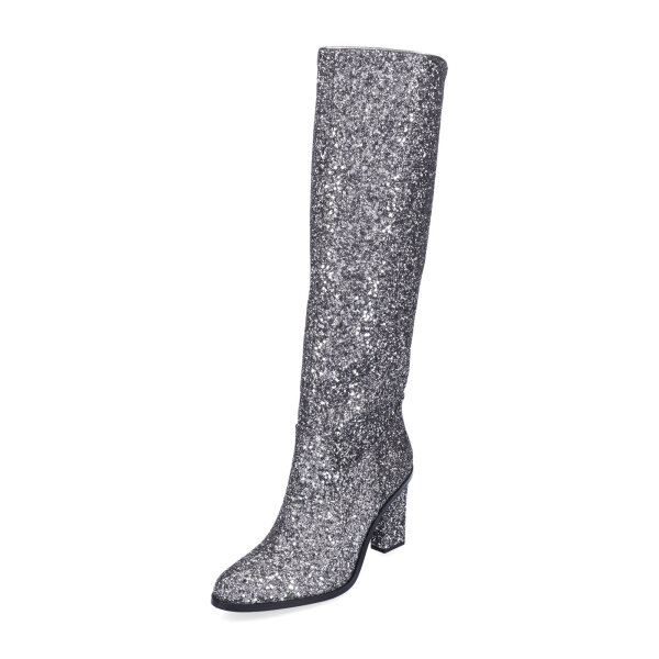 Buffalo Damen Stiefel vegan silber Glitzer