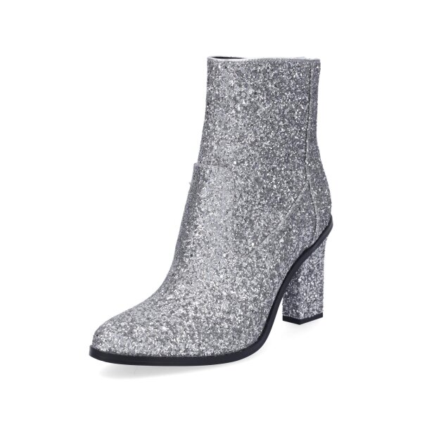 Buffalo Damen Stiefelette vegan silber Glitzer