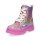 Buffalo Damen Plateau Schn&uuml;rboot vegan pink fuchsia