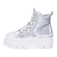 Buffalo Damen Nylon Plateau Schnürboot vegan silber