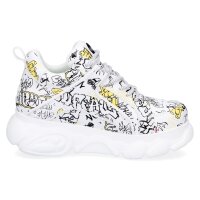 Buffalo Damen Plateau Sneaker vegan wei&szlig; Graffiti
