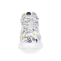 Buffalo Damen Plateau Sneaker vegan wei&szlig; Graffiti