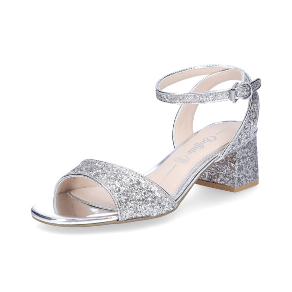 Buffalo Damen Sandalette vegan silber Glitzer