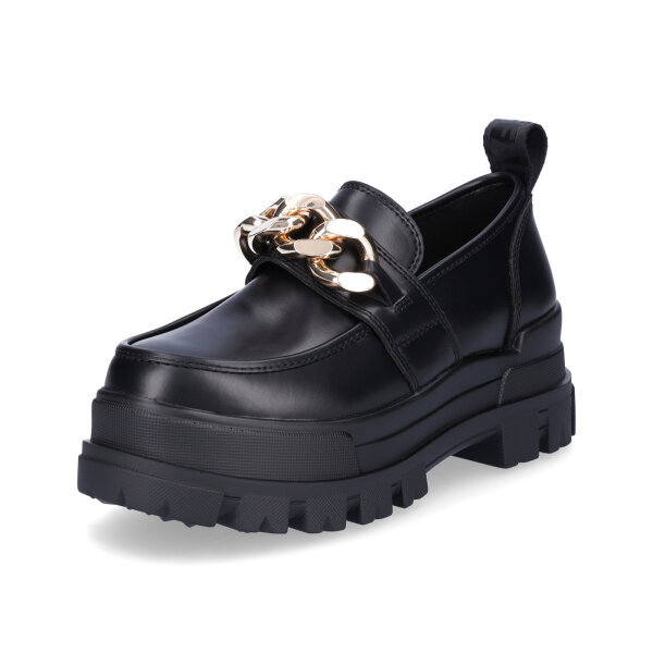 Buffalo Damen Plateau Loafer schwarz gold