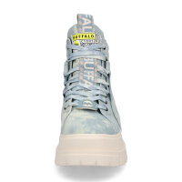 Buffalo Damen Schn&uuml;rboot Aspha NC Mid vegan jeans blau