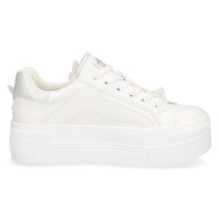 Buffalo Damen Plateau Sneaker Paired Butterflies wei&szlig;
