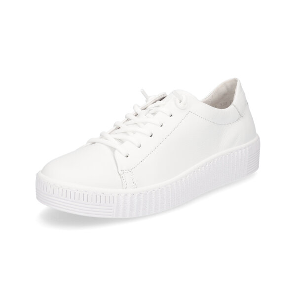 Gabor Damen Leder Low-Top Sneaker weiß