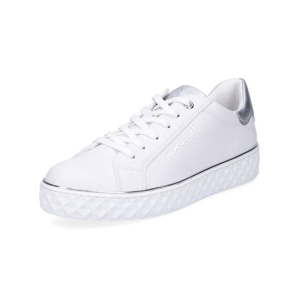 Marco Tozzi Damen Sneaker wei&szlig; silber