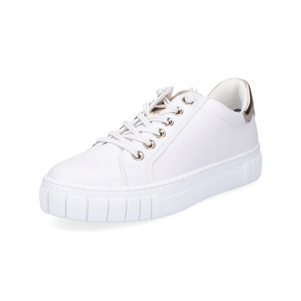 Marco Tozzi Damen Sneaker wei&szlig; gold
