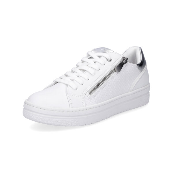 Marco Tozzi Damen Sneaker wei&szlig; silber