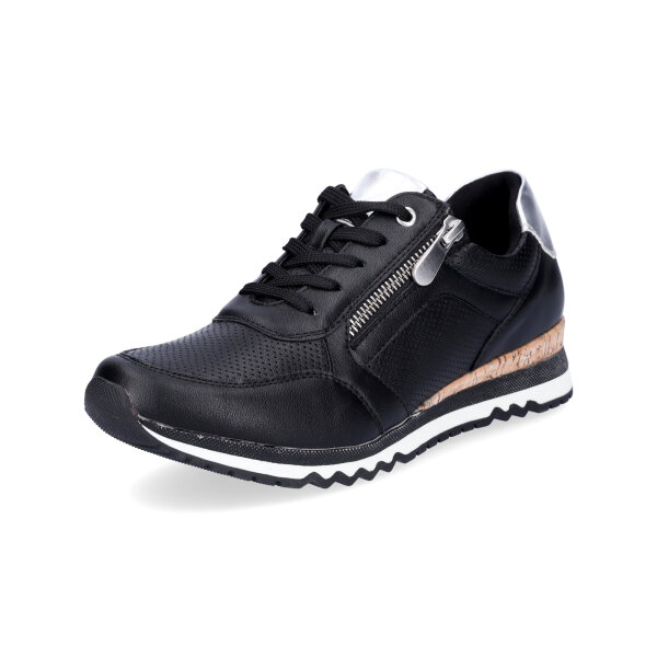 Marco Tozzi Damen Sneaker schwarz silber