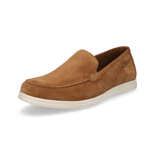 s.Oliver Herren Leder Slipper cognac braun