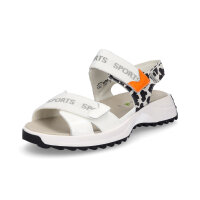 Waldläufer Damen Sandale weiß Animalprint Lack