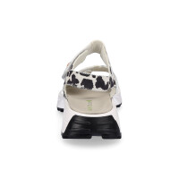 Waldläufer Damen Sandale weiß Animalprint Lack