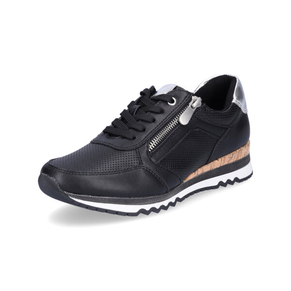 Marco Tozzi Damen Sneaker schwarz silber