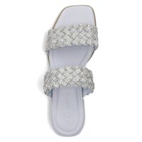 Marco Tozzi Damen Pantolette polar blau glitzer