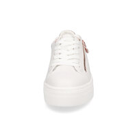 Tamaris Damen Plateau Sneaker wei&szlig; rosegold