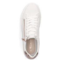 Tamaris Damen Plateau Sneaker wei&szlig; rosegold
