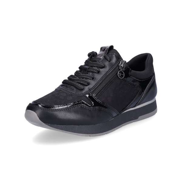 Tamaris Damen Sneaker schwarz Lack