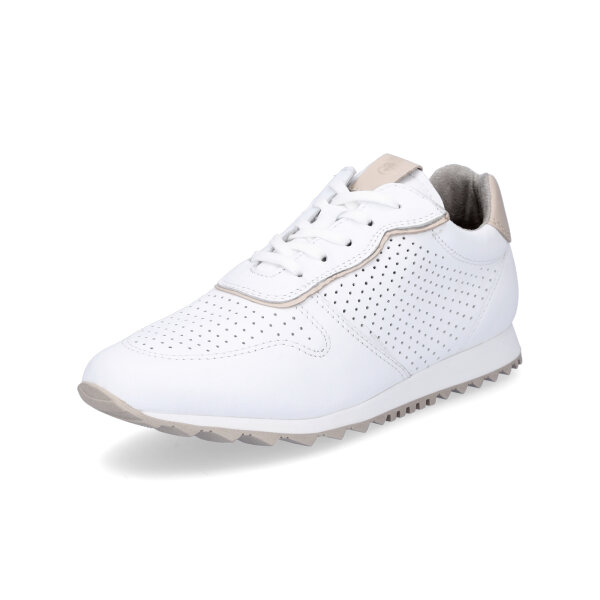Tamaris Damen Leder Sneaker wei&szlig; natur
