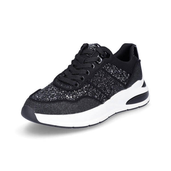 Tamaris Damen Sneaker schwarz glitzer