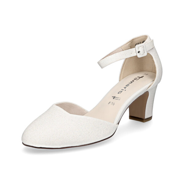 Tamaris Damen Pumps weiß glitzer