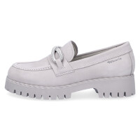 Tamaris Damen Leder Slipper hellgrau