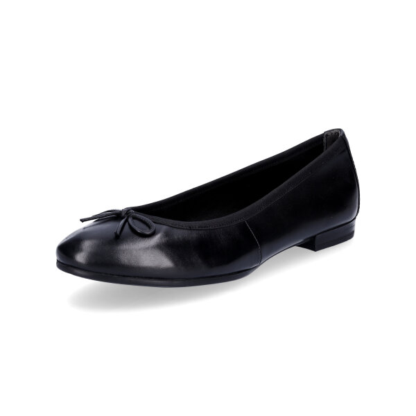 Tamaris Damen Leder Ballerina schwarz