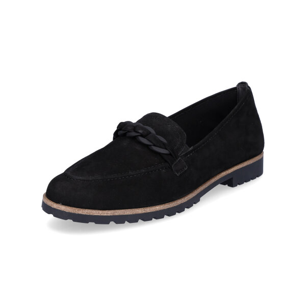 Tamaris Damen Leder Loafer schwarz