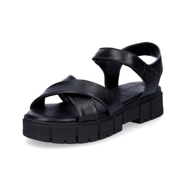 Tamaris Damen Leder Sandalette schwarz