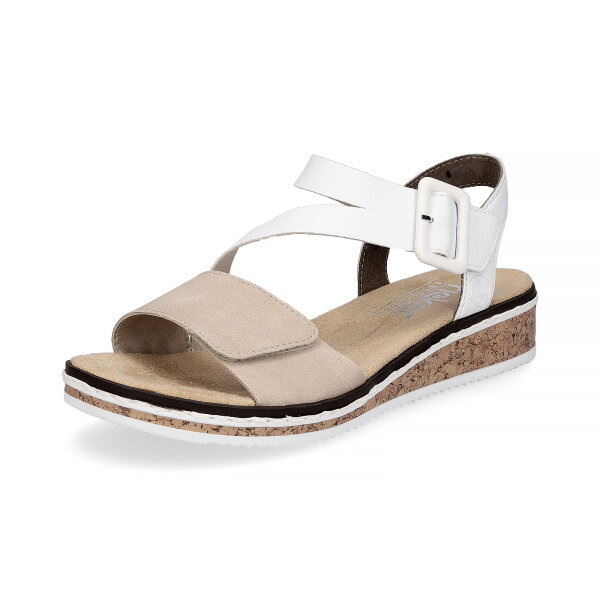 Rieker Damen Sandale wei&szlig; beige