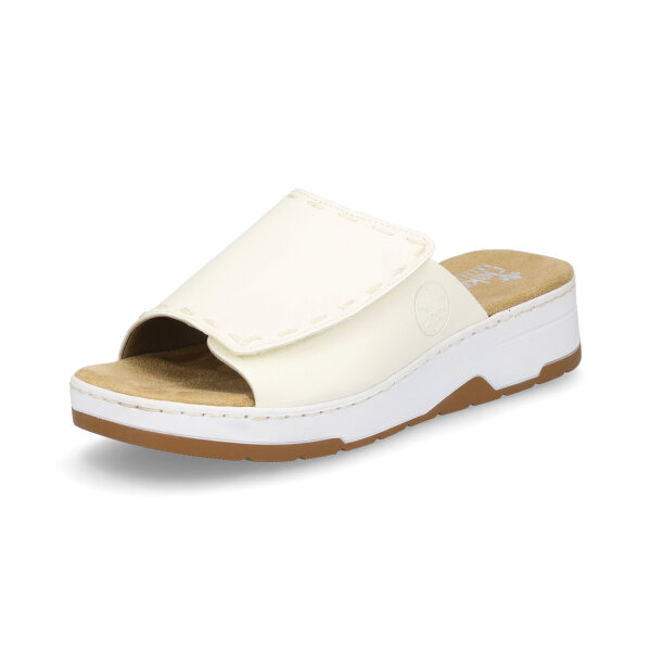 Rieker Damen Klett Pantolette offwhite