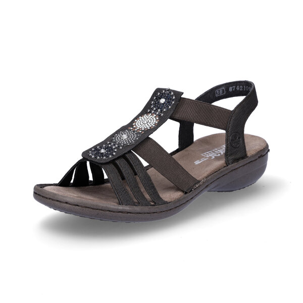 Rieker Damen Sandale grau braun