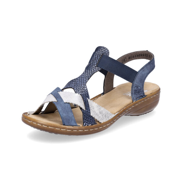 Rieker Damen Sandale blau silber
