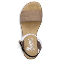 Rieker Damen Sandale sand wei&szlig; schwarz