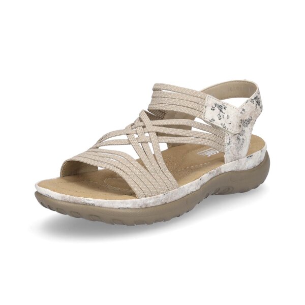Rieker Damen Trekking Sandale beige metallic