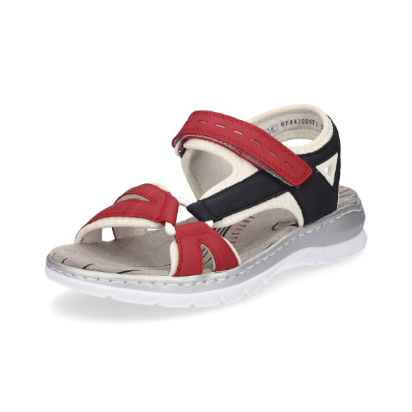 Rieker Damen Sandale blau rot