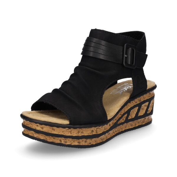 Rieker Damen Keilsandalette schwarz