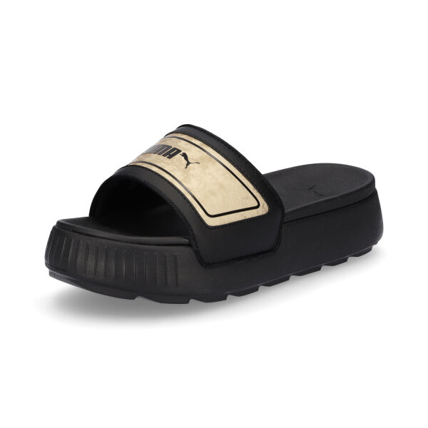 Puma Damen Pantolette Karmen Slide schwarz gold