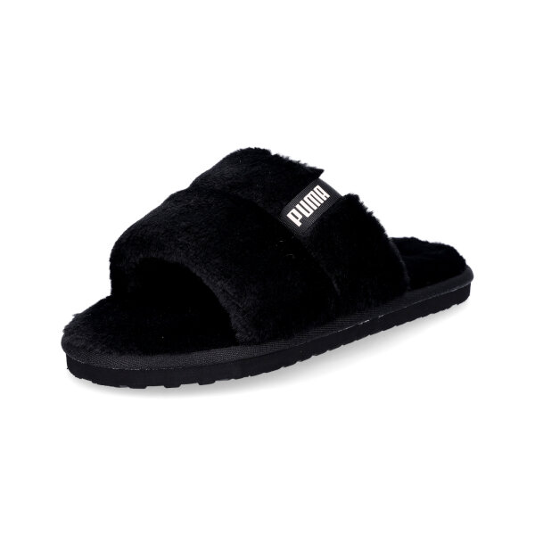 Puma Damen Hausschuh Fluff Solo schwarz pl&uuml;sch